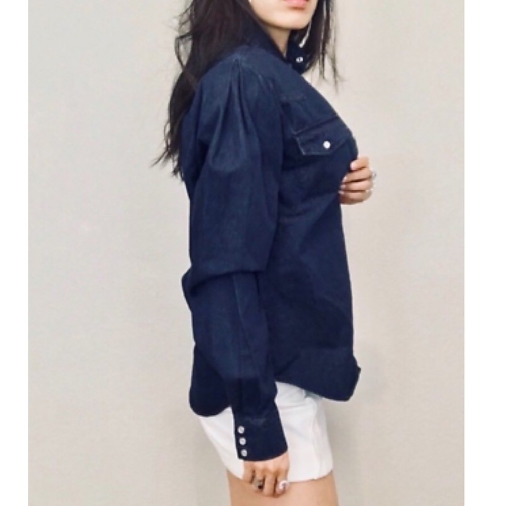 Torn by Ronny Kobo Navy Button Down Shirt